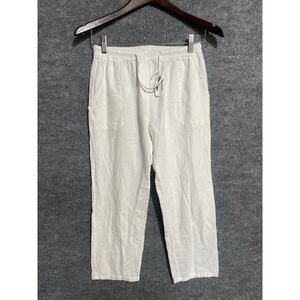 Seaspice Resort Wear Wide Leg Pants Sz L Womens Peruvian Cotton Beachy White 12